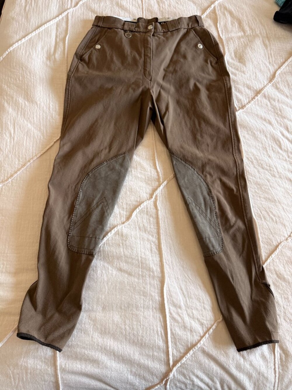 Pikeur Women's Twill Suede Knee Patch Brown Equestrian Breeches